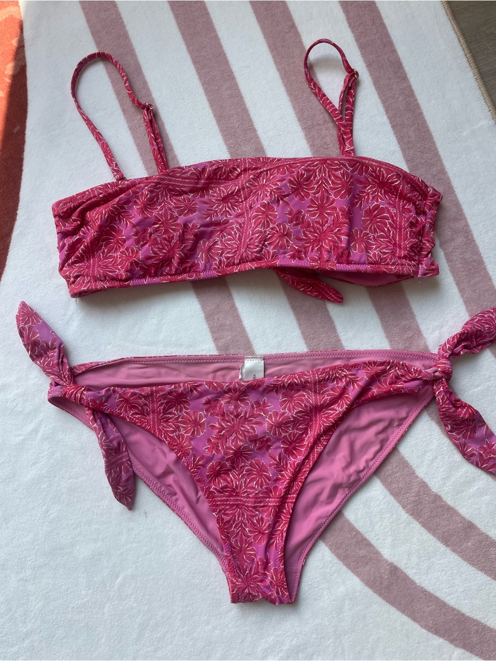 Vineyard Vines Pink Floral Tie-Side Bikini